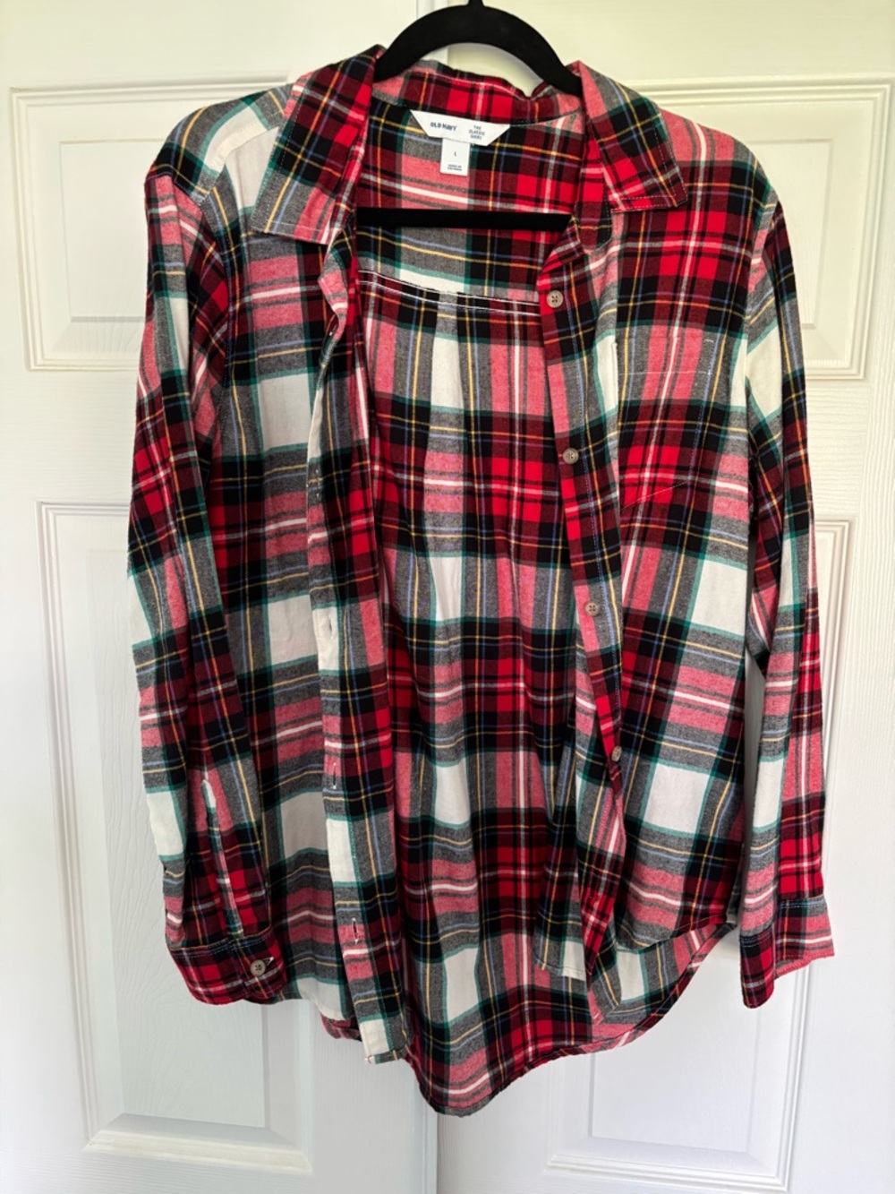 Old Navy Red and Green Plaid Button-Up Shirt
